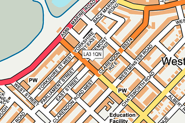 LA3 1QN map - OS OpenMap – Local (Ordnance Survey)