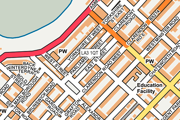 LA3 1QT map - OS OpenMap – Local (Ordnance Survey)