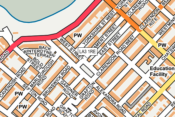 LA3 1RE map - OS OpenMap – Local (Ordnance Survey)