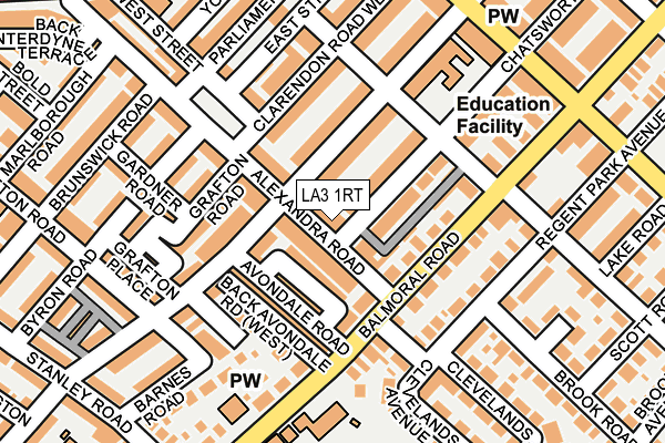 LA3 1RT map - OS OpenMap – Local (Ordnance Survey)