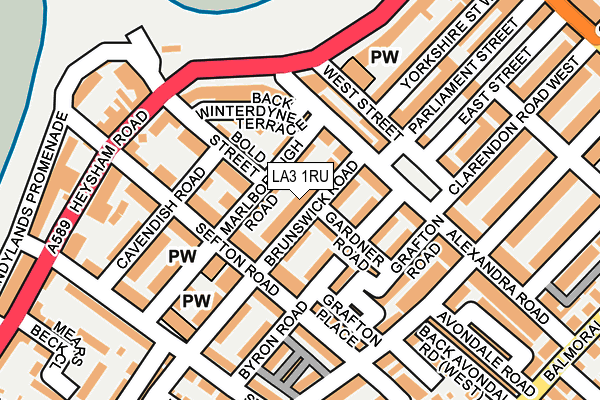 LA3 1RU map - OS OpenMap – Local (Ordnance Survey)