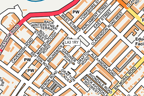 LA3 1RY map - OS OpenMap – Local (Ordnance Survey)