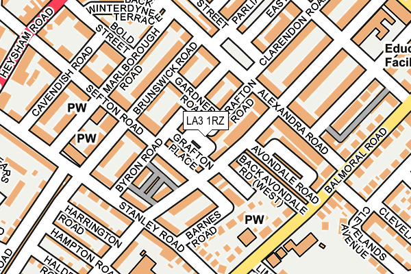 LA3 1RZ map - OS OpenMap – Local (Ordnance Survey)