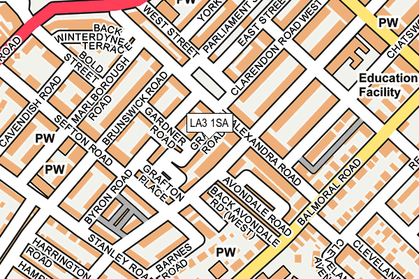 LA3 1SA map - OS OpenMap – Local (Ordnance Survey)