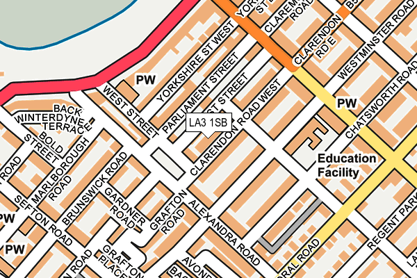 LA3 1SB map - OS OpenMap – Local (Ordnance Survey)