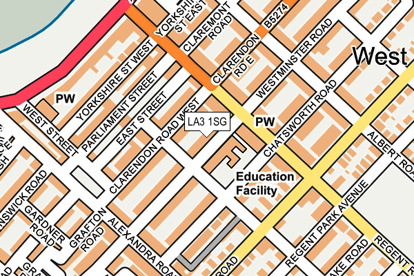 LA3 1SG map - OS OpenMap – Local (Ordnance Survey)