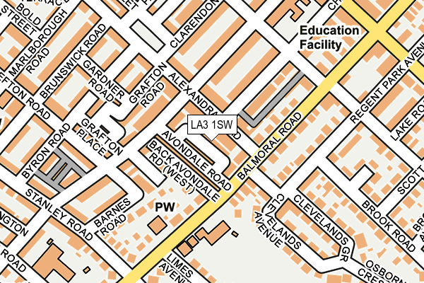 LA3 1SW map - OS OpenMap – Local (Ordnance Survey)