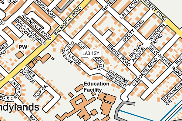 LA3 1SY map - OS OpenMap – Local (Ordnance Survey)
