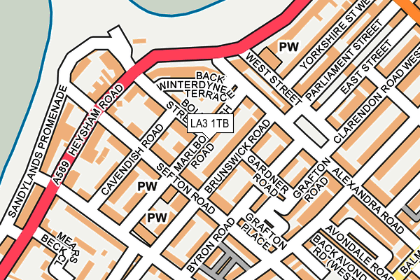 LA3 1TB map - OS OpenMap – Local (Ordnance Survey)