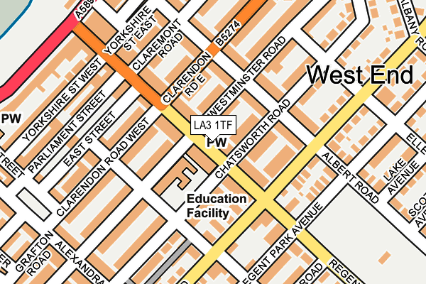 LA3 1TF map - OS OpenMap – Local (Ordnance Survey)