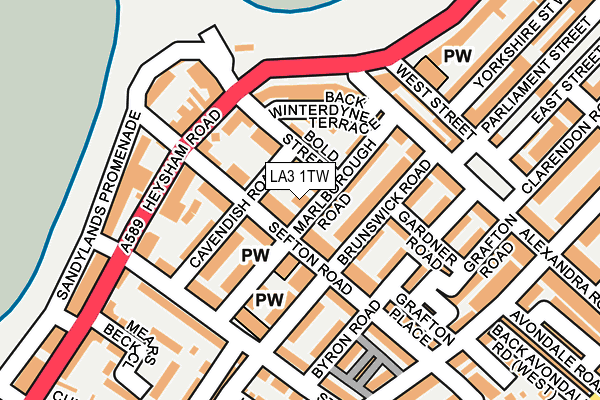 LA3 1TW map - OS OpenMap – Local (Ordnance Survey)