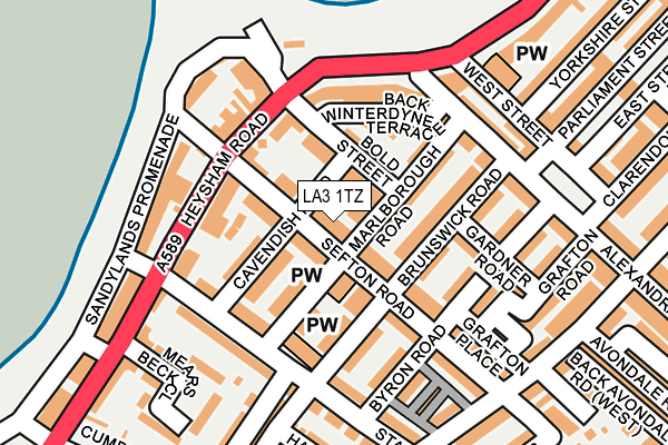 LA3 1TZ map - OS OpenMap – Local (Ordnance Survey)