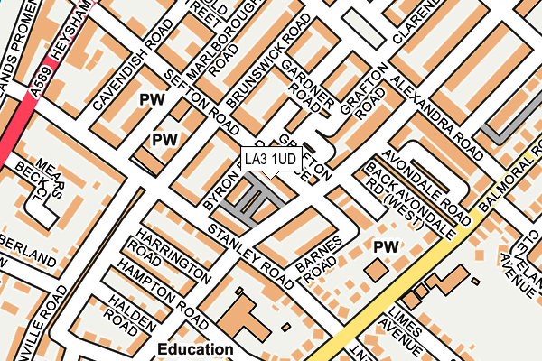 LA3 1UD map - OS OpenMap – Local (Ordnance Survey)