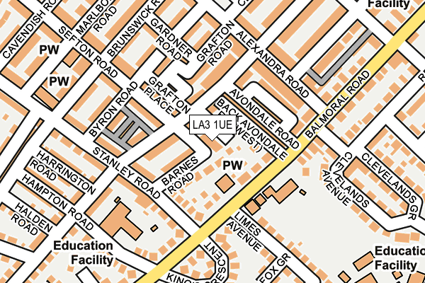 LA3 1UE map - OS OpenMap – Local (Ordnance Survey)