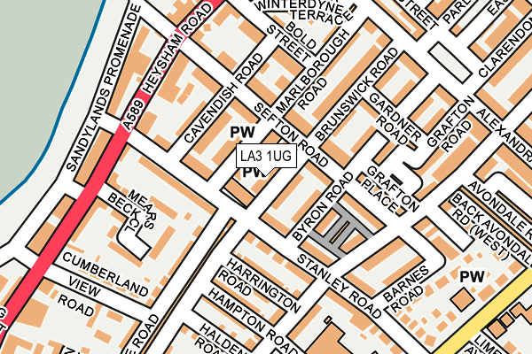 LA3 1UG map - OS OpenMap – Local (Ordnance Survey)