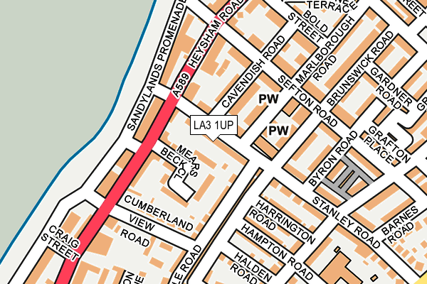 LA3 1UP map - OS OpenMap – Local (Ordnance Survey)