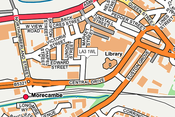 LA3 1WL map - OS OpenMap – Local (Ordnance Survey)