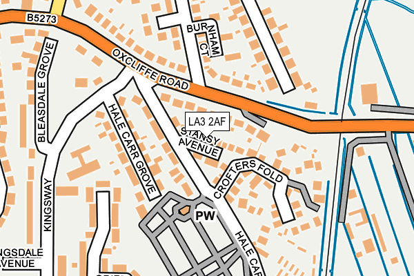 LA3 2AF map - OS OpenMap – Local (Ordnance Survey)