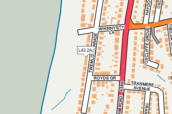 LA3 2AJ map - OS OpenMap – Local (Ordnance Survey)