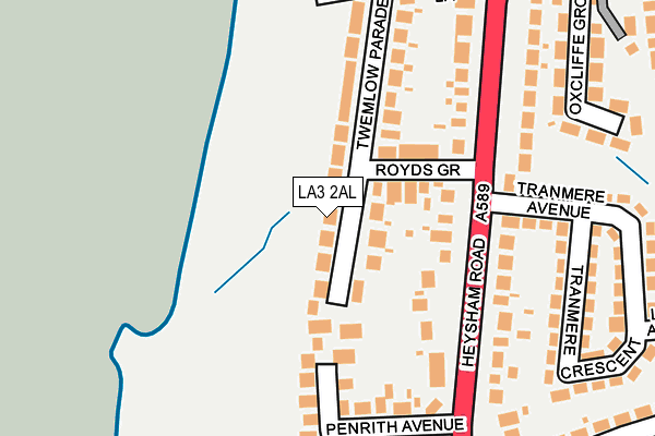 LA3 2AL map - OS OpenMap – Local (Ordnance Survey)