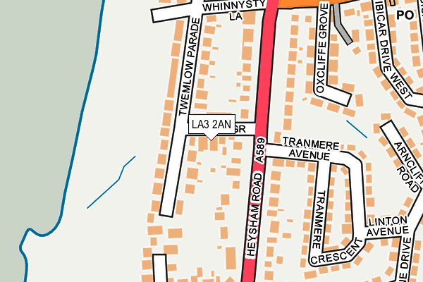 LA3 2AN map - OS OpenMap – Local (Ordnance Survey)