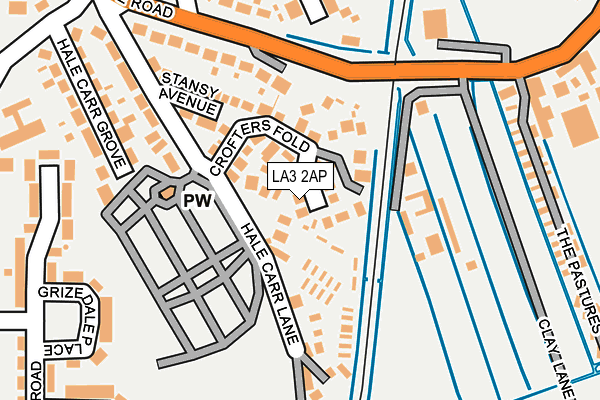 LA3 2AP map - OS OpenMap – Local (Ordnance Survey)