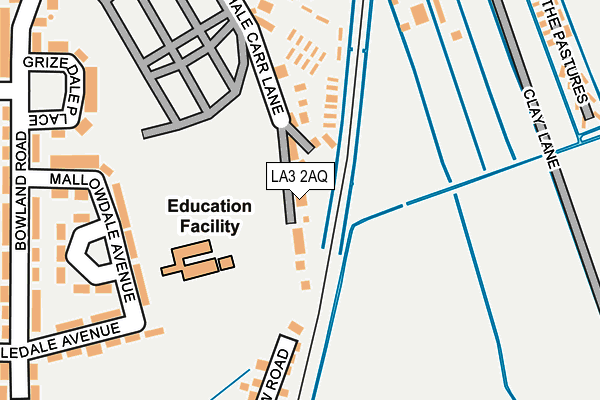 LA3 2AQ map - OS OpenMap – Local (Ordnance Survey)