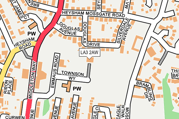 LA3 2AW map - OS OpenMap – Local (Ordnance Survey)