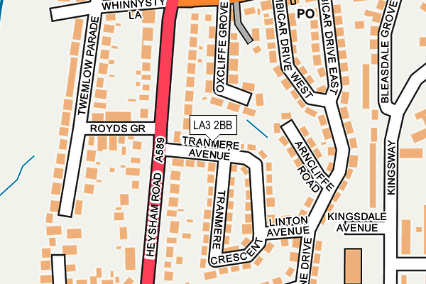 LA3 2BB map - OS OpenMap – Local (Ordnance Survey)