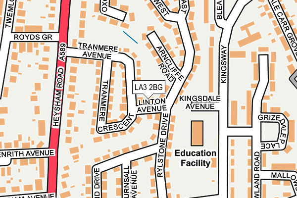 LA3 2BG map - OS OpenMap – Local (Ordnance Survey)