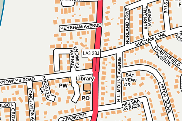 LA3 2BJ map - OS OpenMap – Local (Ordnance Survey)