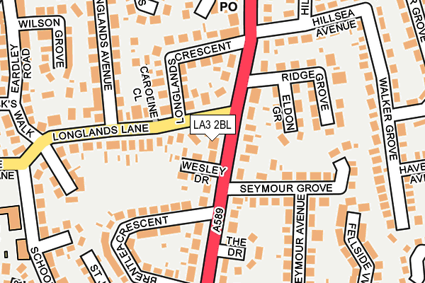 LA3 2BL map - OS OpenMap – Local (Ordnance Survey)