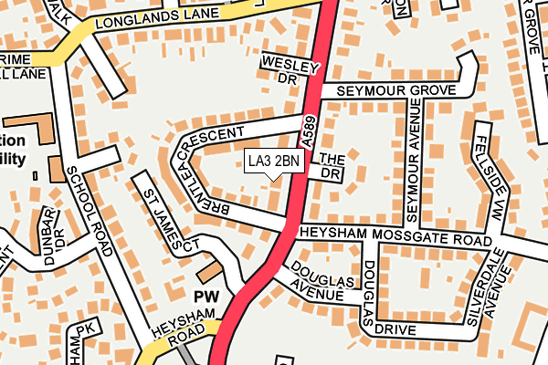 LA3 2BN map - OS OpenMap – Local (Ordnance Survey)