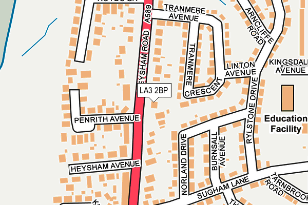 LA3 2BP map - OS OpenMap – Local (Ordnance Survey)