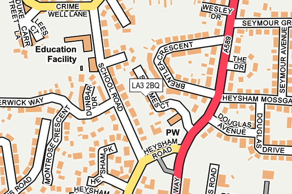 LA3 2BQ map - OS OpenMap – Local (Ordnance Survey)