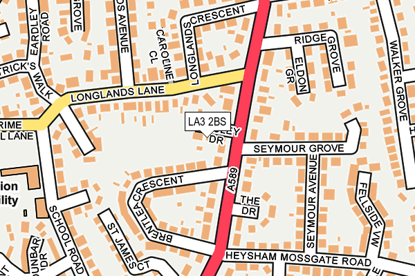 LA3 2BS map - OS OpenMap – Local (Ordnance Survey)
