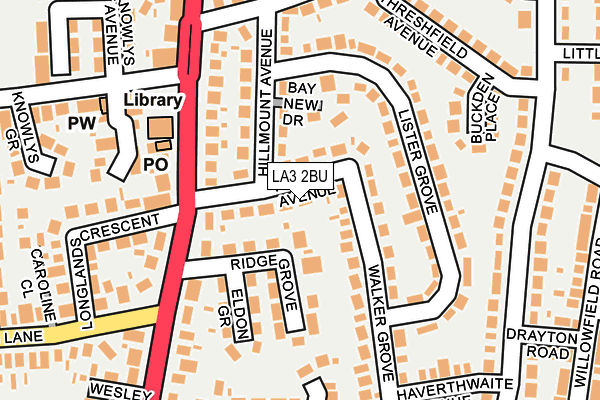 LA3 2BU map - OS OpenMap – Local (Ordnance Survey)