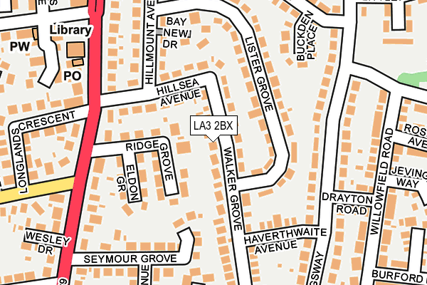 LA3 2BX map - OS OpenMap – Local (Ordnance Survey)