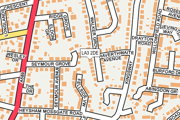 LA3 2DE map - OS OpenMap – Local (Ordnance Survey)