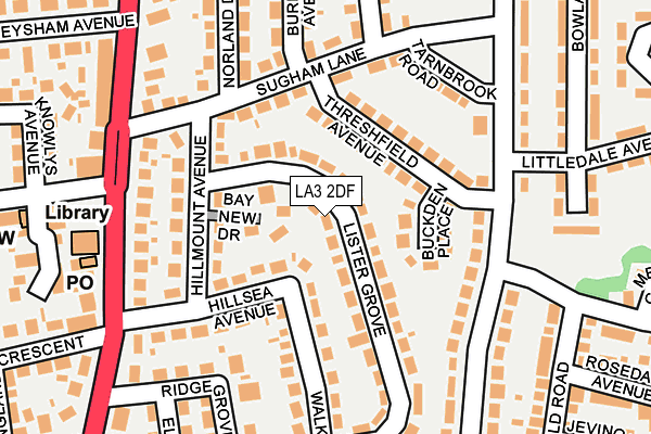 LA3 2DF map - OS OpenMap – Local (Ordnance Survey)