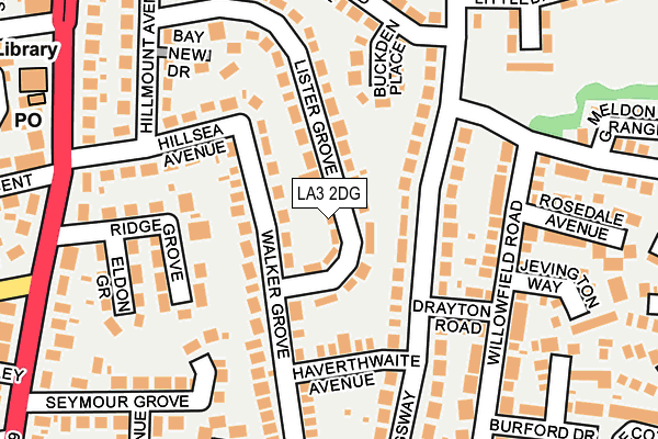LA3 2DG map - OS OpenMap – Local (Ordnance Survey)