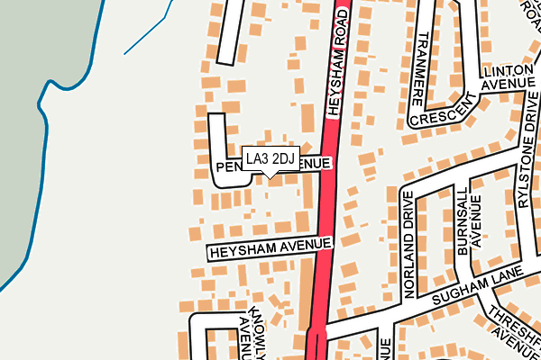 LA3 2DJ map - OS OpenMap – Local (Ordnance Survey)