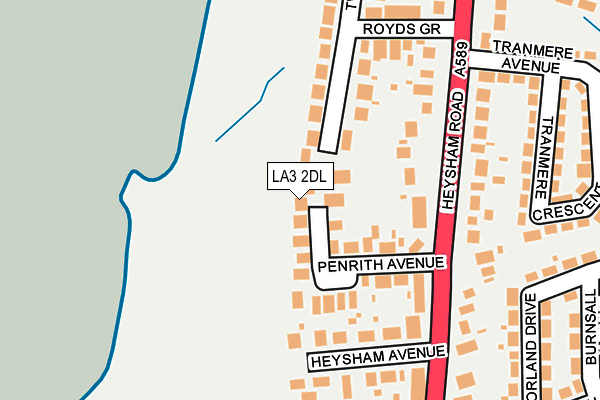 LA3 2DL map - OS OpenMap – Local (Ordnance Survey)