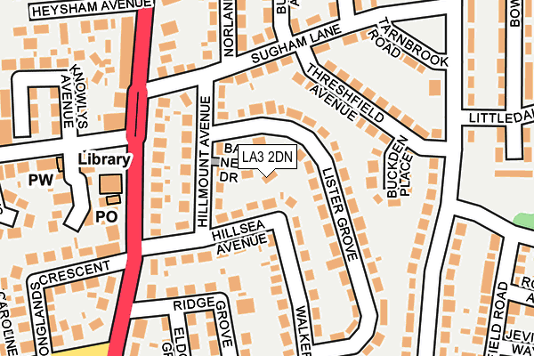 LA3 2DN map - OS OpenMap – Local (Ordnance Survey)