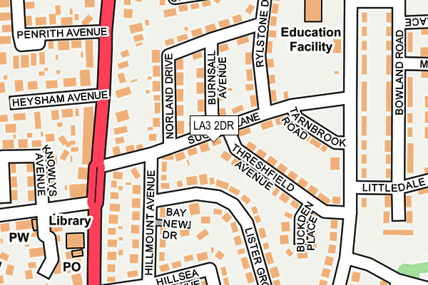 LA3 2DR map - OS OpenMap – Local (Ordnance Survey)