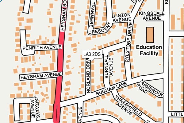 LA3 2DS map - OS OpenMap – Local (Ordnance Survey)