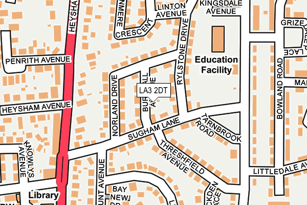 LA3 2DT map - OS OpenMap – Local (Ordnance Survey)