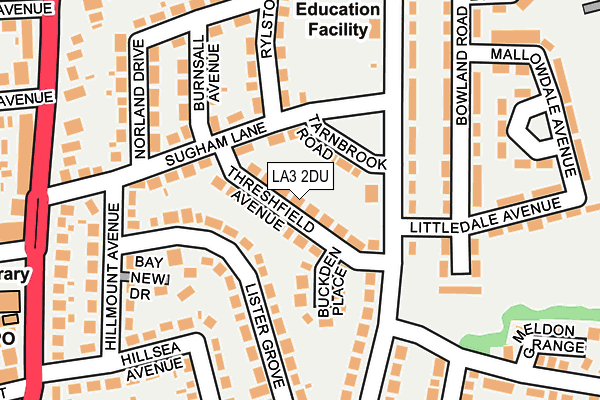 LA3 2DU map - OS OpenMap – Local (Ordnance Survey)