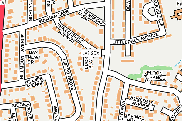 LA3 2DX map - OS OpenMap – Local (Ordnance Survey)