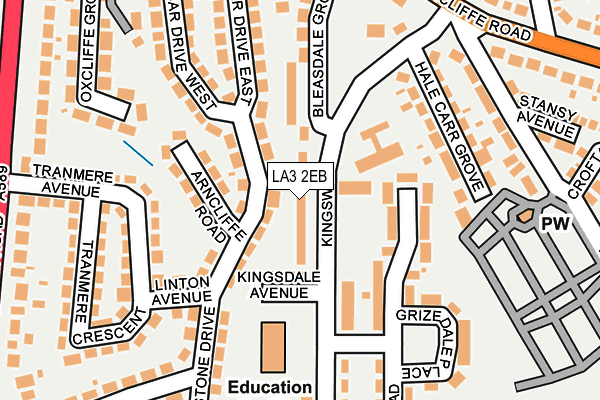 LA3 2EB map - OS OpenMap – Local (Ordnance Survey)